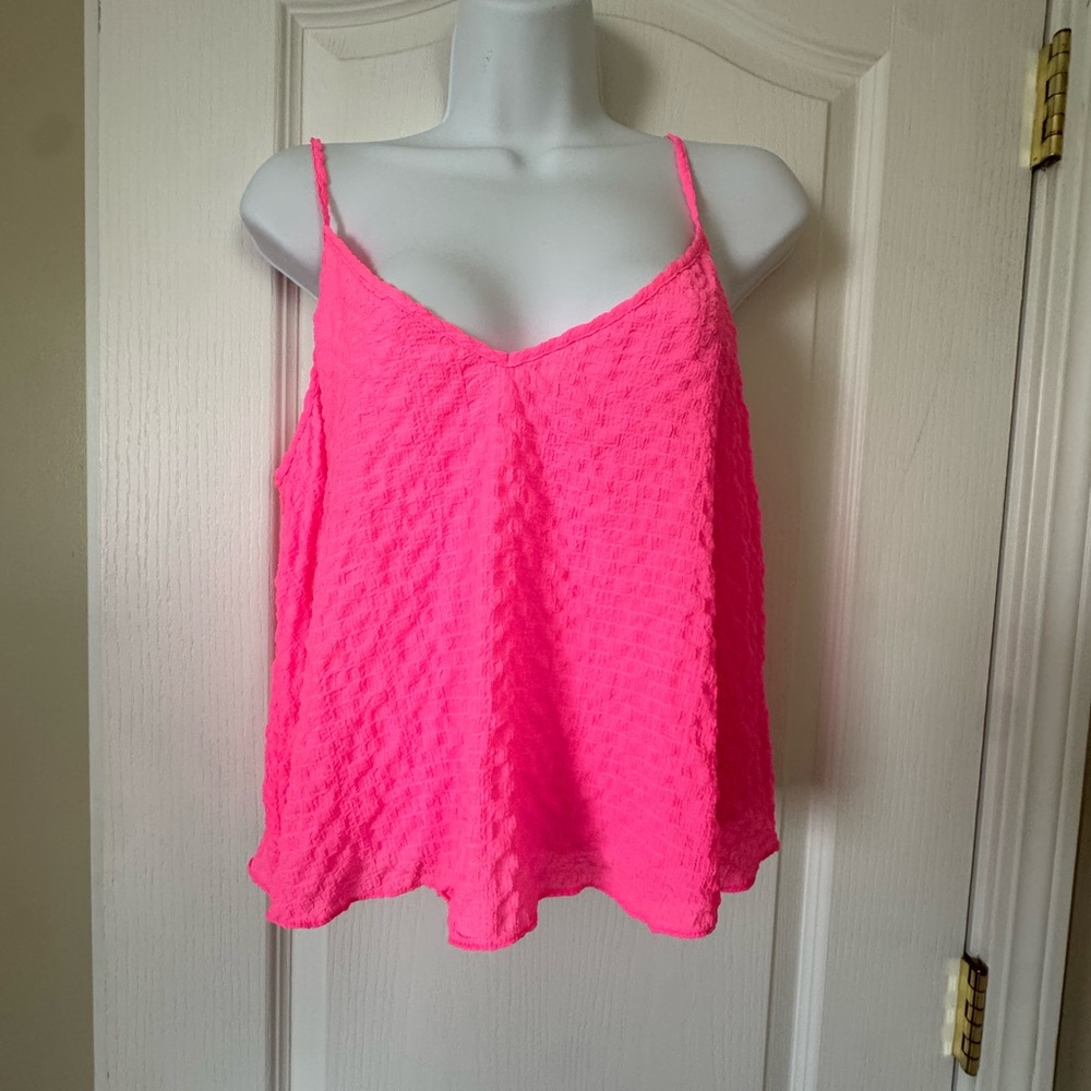 Lilly Pulitzer Aletta Textured Swing Tank Top Pink Adjustable Straps Size Small